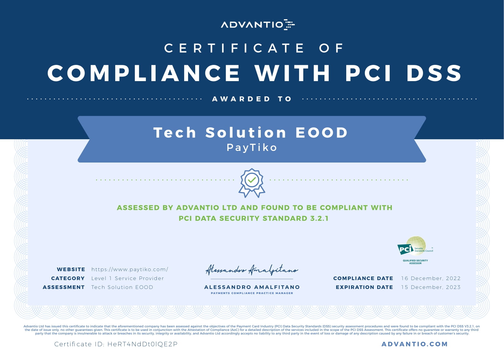 Certificate Certificate